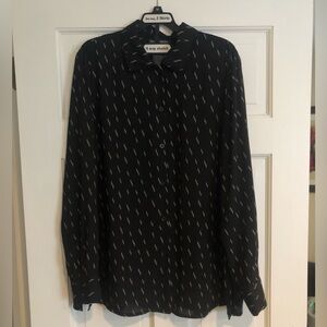 Chelsea & Theodore b&w button-up blouse • women’s L